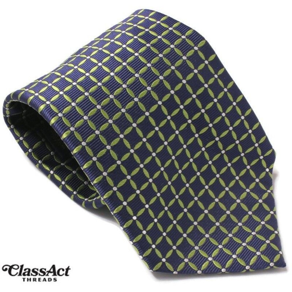 BROOKS BROTHERS 346 Men's Silk Necktie Blue Geometric Tie Designer Luxury USA